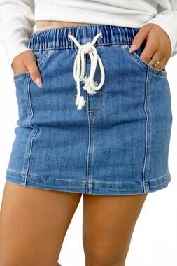 NEW MICA DENIM women's fallon denim mini skirt in dark wash